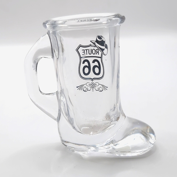 Four (4) Route 66 Glass 1 oz. Cowboy Boot Shaped Shot Glasses - NWT Never Used - Picture 4 of 5